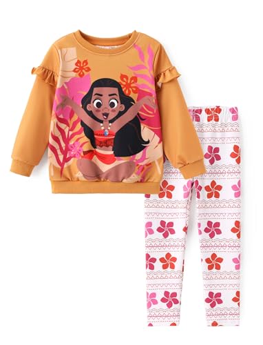 Image of Disney Frozen Minnie Mouse Stitch Princess Fall Toddler Girl Outfit 2 Piece Girl Clothes Long Sleeve Sweatshirt and Leggings