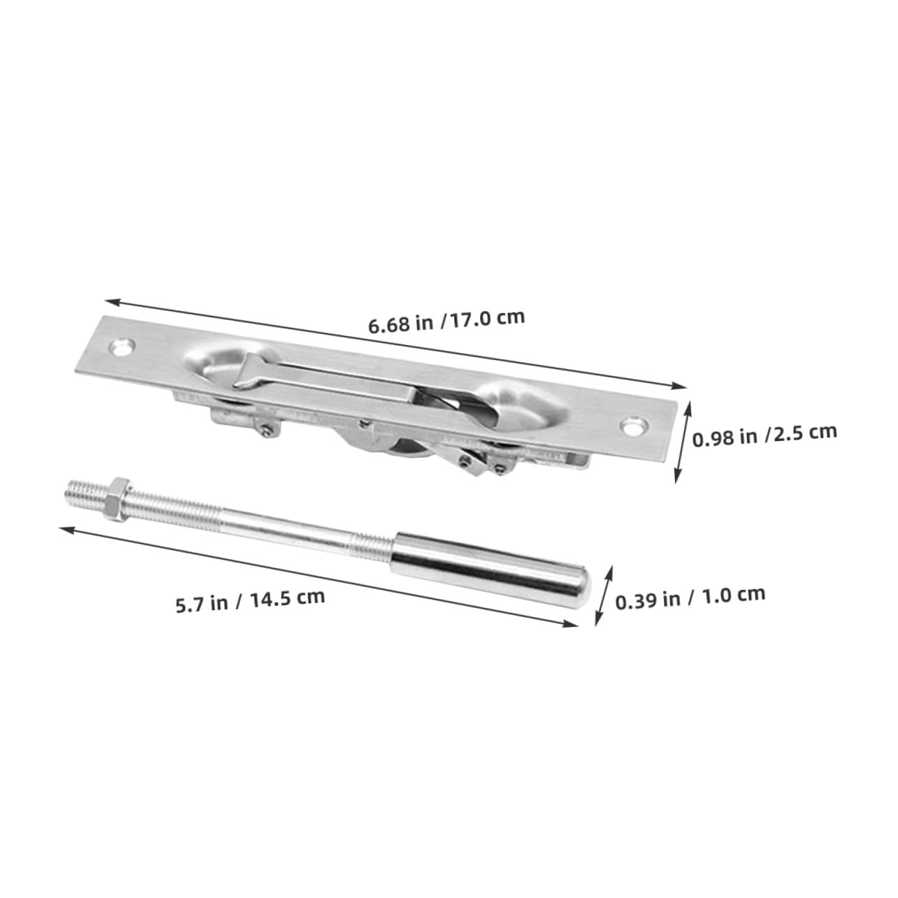 Gatuida Chiavistello Scorrevole per Porte Interne ed Esterne Acciaio Inox 304 Leva di Chiusura Antifurto per Case Negozi e Ferramenta per Porte d'Ingresso Argento