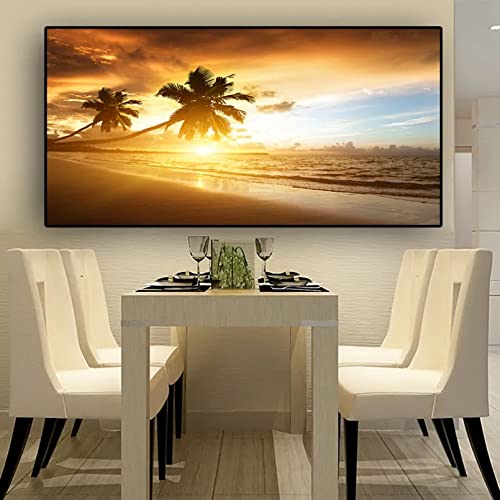 Impression toile coucher de soleil mer et paysage plage pour deco