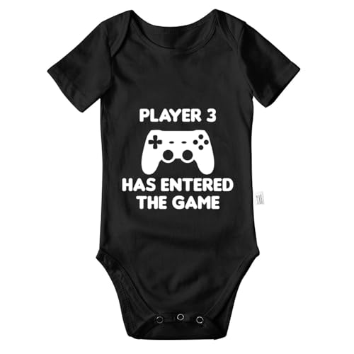 Image of Player 3 Has Entered the Game Bodysuits, Infant Toddler Boys Girls Newborn Cotton Romper Short Sleeve Outfits 0-24 Months