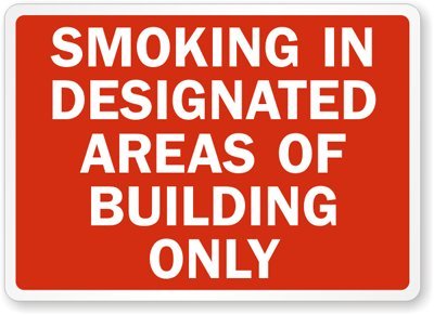 Panneau de signalisation Smartsign S-9674-AL pour aménager l'espace fumeur d'un bureau