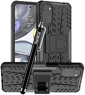 iCatchy for Motorola Moto G22 Case, Heavy Duty Armor Rugged Hard Tough Dual Layer Hybrid Shockproof Cover compatible with Motorola G22 Phone Case (Black)