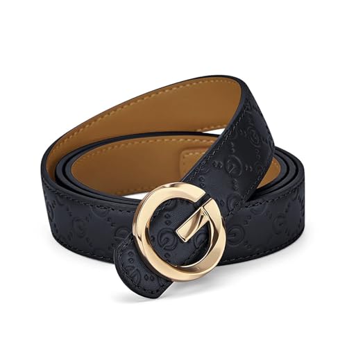 VANNANBA Belts for Genuine Leather with Letter Pinhole Buckle Belt4