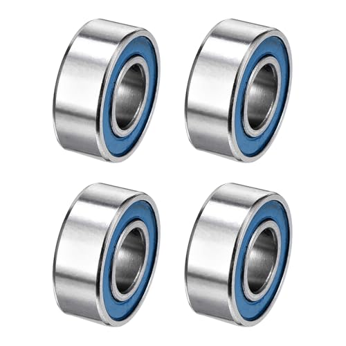 uxcell 4 Pcs 686-2RS Micro Bearings, 6x13x5mm Chrome Steel, ABEC7