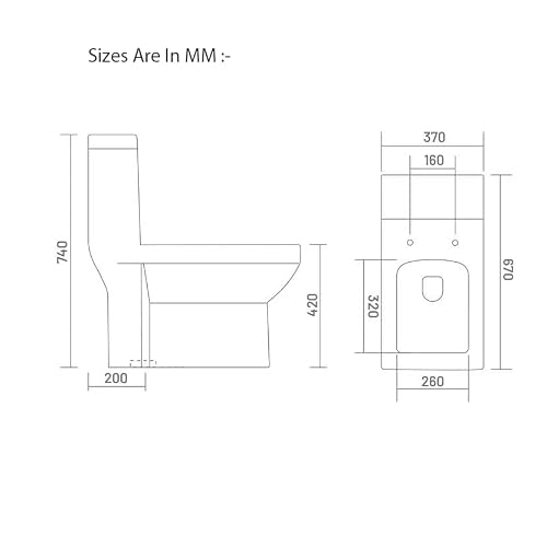 Inart Tornado Flushing Western Floor Mounted One Piece Water Closet Ceramic Western Toilet/European Commode Oval With Soft Close Seat Cover For Lavatory, Toilets (S Trap Outlet Is From Floor) #TOP1