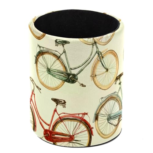 VAPOKF Portalápices para escritorio, soporte para lápices, brochas de maquillaje, almacenamiento de suministros de escritorio, organizador para oficina en casa, bicicleta vintage