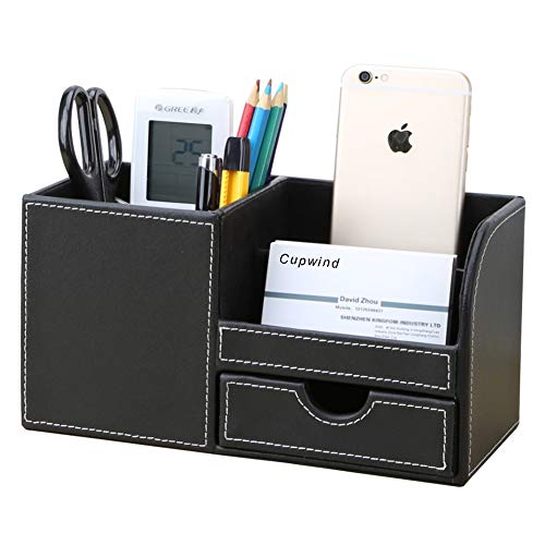 Cupwind Desktop Pen Pencil Holder Desk Stationary Organzier Storage Box, Cell Phone/Business Name Cards Accessories Organizer, Remote Control Holder
