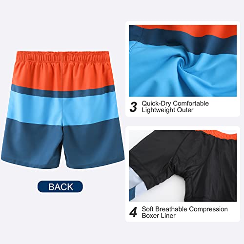 Image of HODOSPORTS Mens 7 inch Swim Trunks with Compression Liner S-6XL Quick Dry Swimming Shorts Zipper Pockets Swimsuits