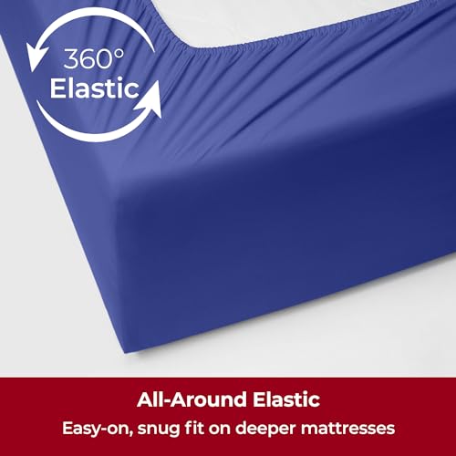 Mellanni Iconic 3-Piece, Ultra Soft Sheet Set (Twin, Royal Blue) by Mellanni - Used condition - Image 5