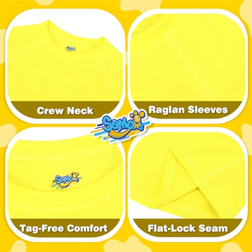 Boys Rash Guard Short Sleeve, Yellow and Red UPF 50+ Sun Protection Rashguard Slim Fit Swim Shirt Fishing Surf Quick Dry Cool Beach Clothes for Toddler Youth Kids Size 10-12Y4