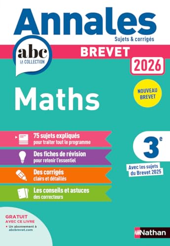 Annales Brevet 2026 Maths - Sujets & Corrigés