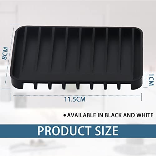 Soap Dish, 2pcs Soap Dishes for Bathroom with Drainage Silicone Soap Dish Holder Portable Soaps Box Case with 2 Soaps Bags for Kitchen, Shower