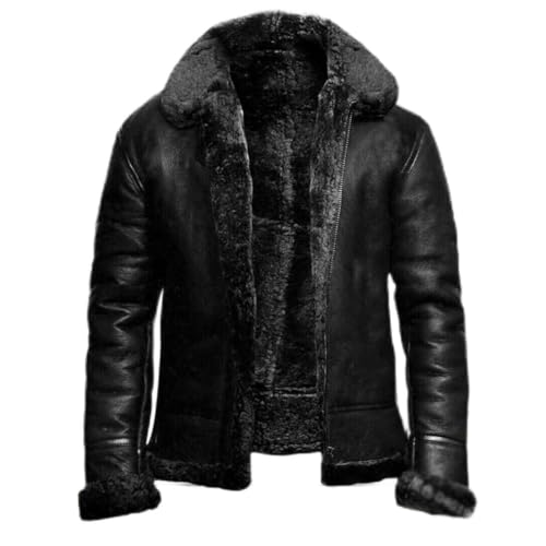 Veste design en cuir d'agneau véritable et fourrure épaisse manteau d'hiver de haute qualité