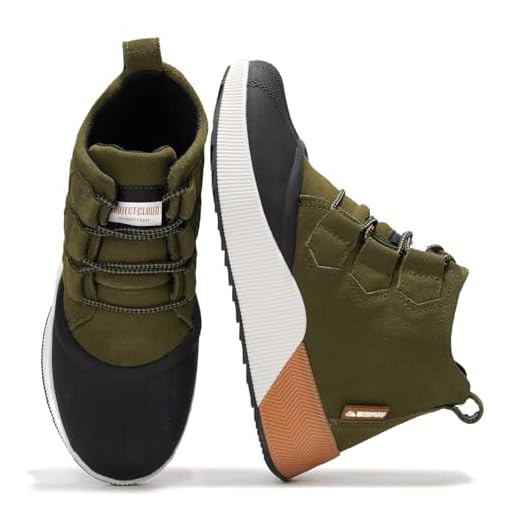 Project Cloud Waterproof Snow Boots for Women - Memory Foam Insole Non-Slip Womens Snow Boots & Winter Shoes with Shoe Lace - Lightweight Indoor Outdoor Shoes (Rhianon, OLIV, 8)