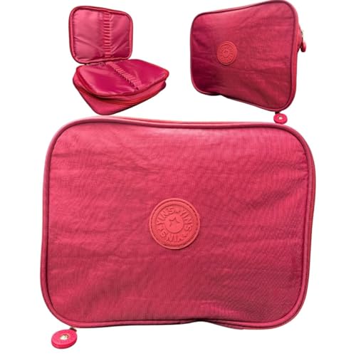 Estojo Escolar Pintura Grande Box Organizador Duas Divisórias (Vinho)