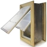 Endura Flap Pet Door for Walls Double Flap in Tan | Extra Insulated & Cold Weather Dog Door | Alumin
