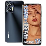OUKITEL C36 Unlocked Cellphone(2023 Latest), 12GB+128GB, Octa-Core, 6.56'' HD+ Screen Mobile Phone, Android 13 Ultra Slim Smartphone, 5150mAh Battery, 4G Dual SIM/Fingerprint Unlock/Face ID/GPS,Black