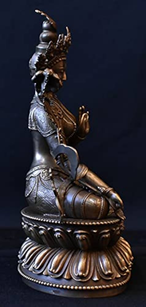 ホワイトターラ（鍍金銅製チベット仏像)白度母・多羅菩薩
