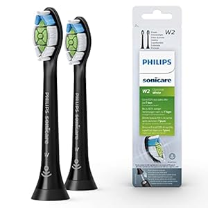 Philips Sonicare Original W2 Optimal White Standard Sonic Toothbrush Heads- 2 Pack in Black (Model HX6062/13)