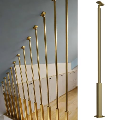 Balaustre para escalera interior dorado que ahorra espacio 2