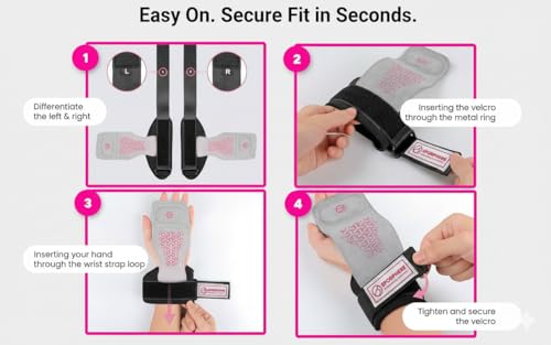 Premium Crossfit Grips for Women – Anti-Slip Lifting Grips & Wrist Straps for Weightlifting, Workout, Deadlift, Pull-Ups, Barbell, Easy-to-Clean, Odor Free, Size Small & Medium - Image 6