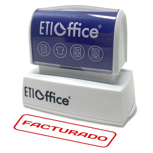 Sello con texto en color rojo. Marcador Automático para Documentos, facturas, recibos, albaranes. (Facturado)