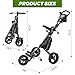Alllion Golf Push Cart 3 Wheel, Golf Cart Foldable, Multiple Functions Golf Bag Cart for All Ages with Adjustable Handle - Lightweight & Easy Fold Design for Easy Transportation - 12lbs - Black