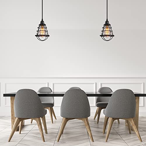Asnxcju B07HR8SB8V Industrial Pendant Light Innoccy Edison Hanging Cage Pendant Lights E26 E27 Base Vintage Adjustable Pendant Lamp Fixture thumb #5