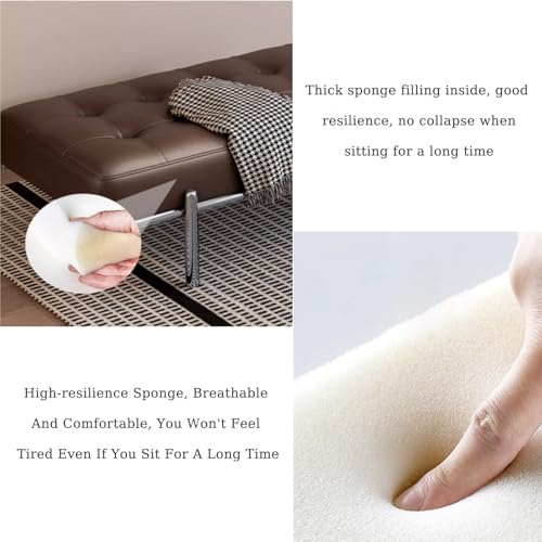 Banc à chaussures capitonné et banc de lit long en acier inoxydable - 7