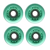 JCXYL EV Ruedas de Patines en línea Flash 92A, Paquete de 4, 72 mm, 76 mm y 80 mm, de Repuesto para Patinaje de Velocidad al Aire Libre.,Verde,76mm