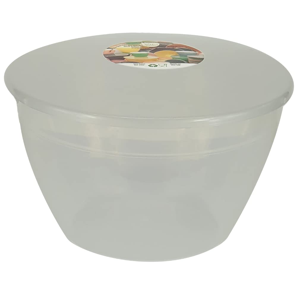 Just Pudding Basins White Plastic Pudding Basin With Lid Large Clear 4 Pints 2.27L