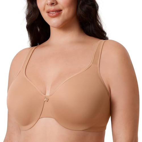 Image of DELIMIRA Women's Minimizer Plus Size Underwire Bras | Smooth, Full Coverage, Seamless, Tshirt Bra