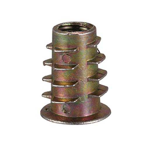 Kqcibz 20 Pieces M6x 15mm Hexagon Socket Screw Thread Insert nut for Wood, Brass