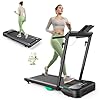 UREVO Foldimix 5 Treadmills for Home, Walking Pad with Adjustable Handle Bar, Multi-Functional Workstation Treadmill, Dual Brushless Motorized, 14-Point Shock Absorption, Compact Design