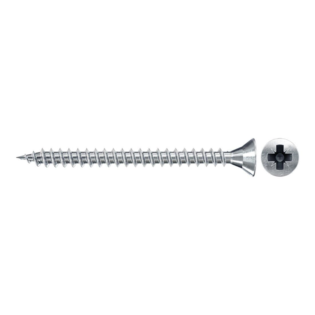 fischer Chipboard Screw 3.5 x 16 Countersunk Head Blue-Galvanised Full Thread Phillips PZ