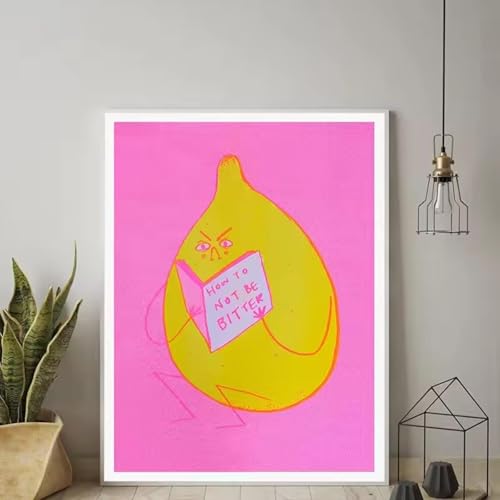 Décoration maison mur vide résolu grâce à la toile citron géante 70x100 cm avec cadre