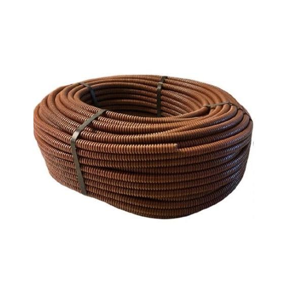 Tubo Corrugato Flessibile Elettrico 25 mm Rotolo 50 m Senza Tirafilo Marrone Guaina PVC Protezione Cavi Impianti Elettrici