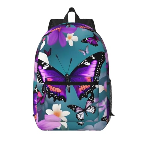 Sac à dos de voyage multi-poches mode tendance floral noir 43cm
