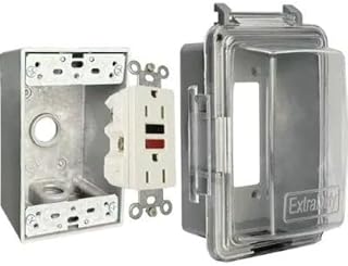 Southwire 1GIUPK-JJ-UPC 1 Gang Non Metallic Cord Connector Weatherproof GFCI Cover Kit