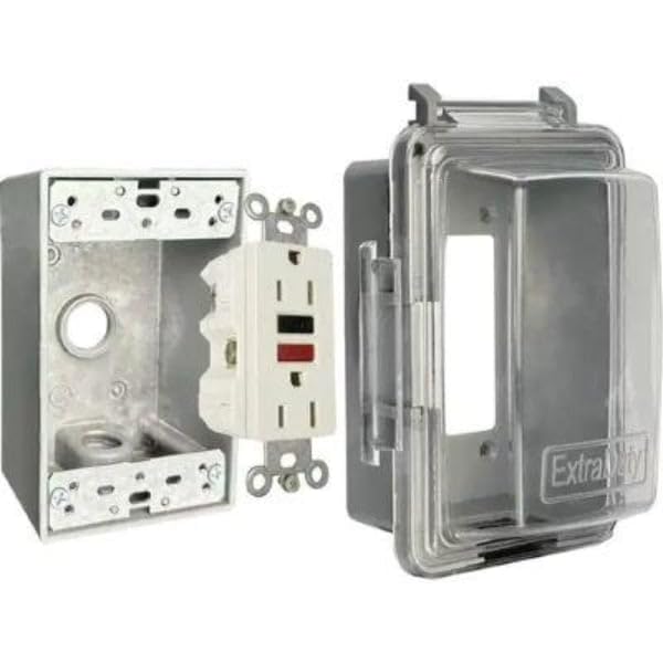 Southwire 1GIUPK-JJ-UPC 1 Gang Non Metallic Cord Connector Weatherproof GFCI Cover Kit by Southwire - Used condition - US$25.05