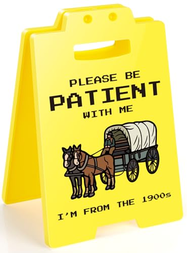 Funny Retro Gaming Desk Sign - Please Be Patient With Me - Nostalgic Office Decor, Gag...
