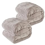 【2個セット】アイリスプラザ 掛け布団 毛布 3層構造 丸洗い可能 シープボア シングル グレージュ