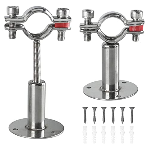 Eyourlife 2 Pcs Stainless Steel Ceiling Pipe Bracket, Wall Mount Ceiling Pipe Support, Adjustable Pipe Support Clamp Pipe Straps With Screws, Fit For Dia 32Mm 1 Inch Pipe #TOP1