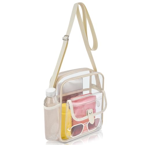 Image of SPODEARS Clear Crossbody Bag for Stadium, Concert, Festival & More - Adjustable Shoulder Strap & Bottle Holder