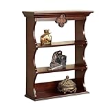 Touch of Class Kingscourt Traditional Style Wall Shelf Regal Walnut | Elegant Display Shelves for Bedroom, Hallway, Entryway, Office | Wooden Decor