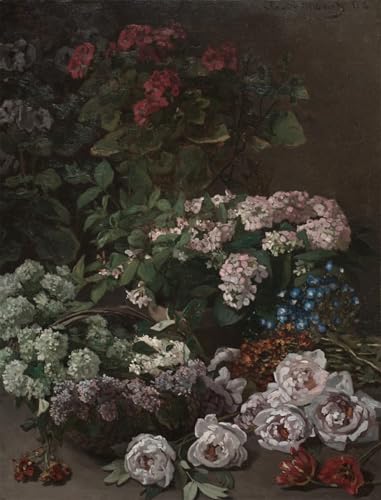 Impression sur toile Fleurs de printemps Claude Monet, tableau de prestige 60x90