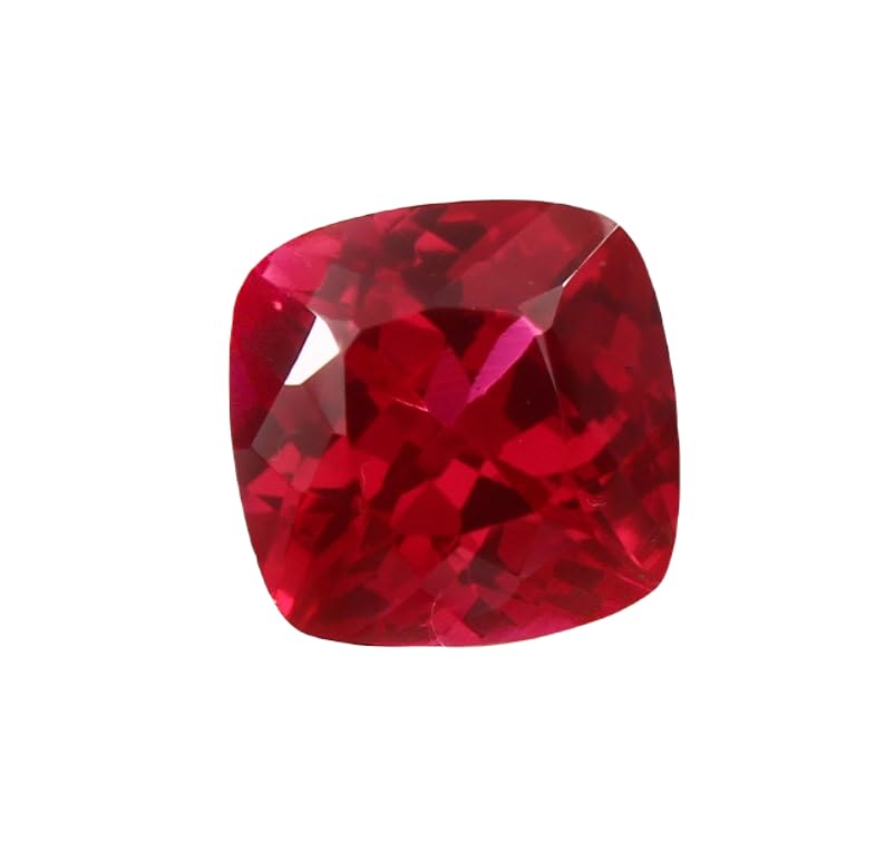 Gemme Rubis du Mozambique précieux 11 mm, l'éclat d'un coussin à facettes