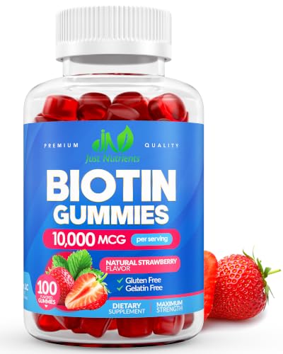 Biotin 10 000mcg Gummies for Hair Growth Skin & Nails (100 Count)
