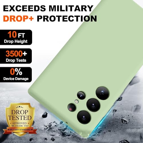 Image of MOBILOVE Back Cover Case for Samsung Galaxy S25 Ultra 5G | Pure Liquid Soft Matte Silicone Case with Logo and Comes with Camera and Screen Protection (Mint Green)