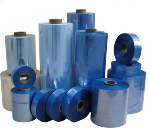 K.V PACKS - PVC Heat Shrink Wrap Film Roll, 55 Micron, Packaging Material, Transparent Clear, 3",4",5",6",8",10",14",18",20" (100 mm to 500 mm) (120 mm (4.7 Inche), 10, meter(s))